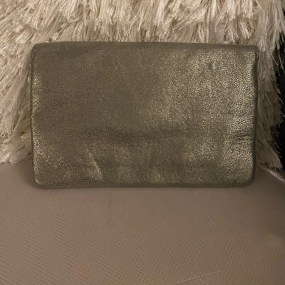 Soft Gray Micro Suede Envelope Clutch | Minimalist Evening Neutral